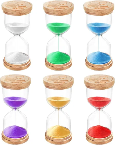 Vista 20 de Temporizador de Arena de 1 Minuto, Reloj de Arena de Madera, Reloj de Arena Azul Pequeño, Reloj de Arena de 1 Minuto para Aula, Juego, Decorativo