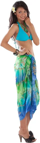 Vista 5 de Sarongs bordados de teñido anudado para mujer
