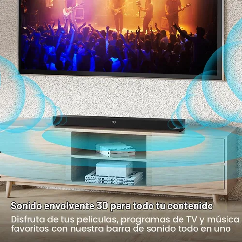 Vista 4 de LARKSOUND Barra de sonido 2.1 de 36 pulgadas para TV con subwoofers