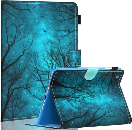 Vista 19 de Dteck Funda para iPad mini 5/4/3/2/1 - [Diseño de flores en relieve] Funda tipo folio clásica