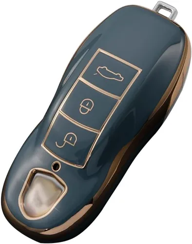 Vista 7 de Para Porsche 718 911 Panamera Cayenne 3 botones Funda de llavero de coche TPU Smart Key Case Protección Shell Accesorios (tipo A) Negro