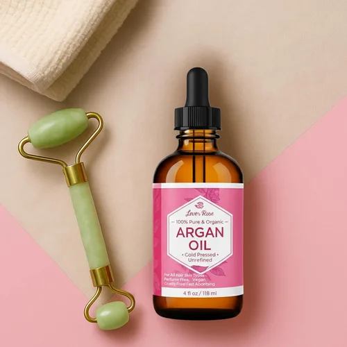 Vista 6 de Aceite de argán de Leven Rose, tratamiento antienvejecimiento para el acné con aceite marroquí orgánico, virgen y prensado en frío, humectante