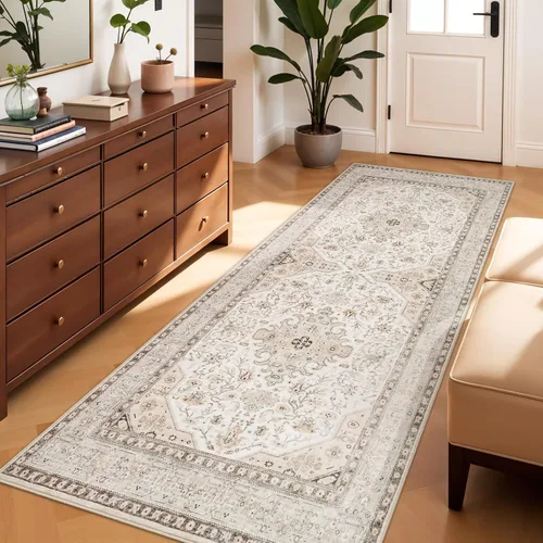 Vista 52 de Alfombra lavable de cocina de 2 x 6: antideslizante oriental interior alfombra pasillo Soft Easy Clean Thin Floor Throw Carpet for Bedroom