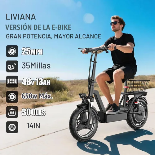 Vista 2 de ASKGO Electric Scooter for Adults, 650W Peak Motor Electric Scooter with Seat, 25Mph & 35Miles Range, 14" Foldable Escooter with Dual Suspension