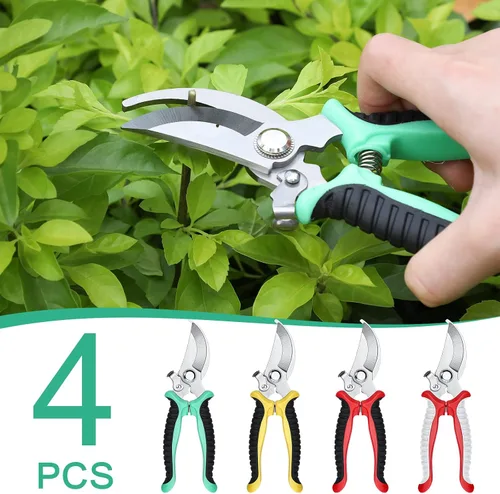 Vista 4 de Lothee 4 tijeras de podar para jardinería, tijeras de jardín de mano, tijeras de jardín resistentes, tijeras de corte de plantas de setos, tijeras