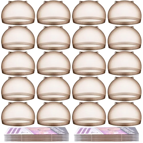 Vista 12 de MORGLES 20 gorras de peluca negras HD para hombres y mujeres, gorras de peluca de nailon elástico para encaje frontal