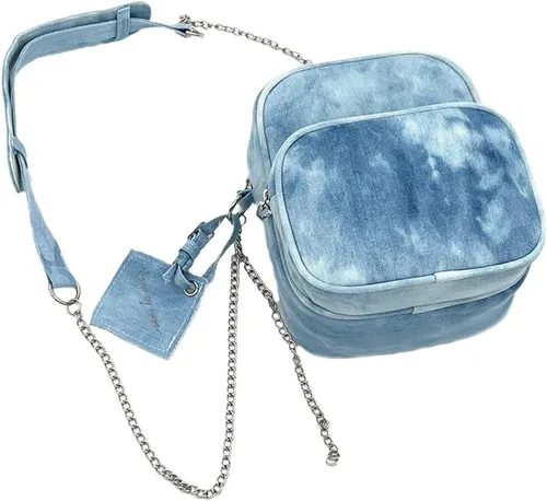 Vista 2 de Kpop Bangtan - Bolsa de mezclilla J Hope para niños, bolsa de mezclilla para niños, mini bolso de hombro para mujeres y niñas, Azul mezclilla