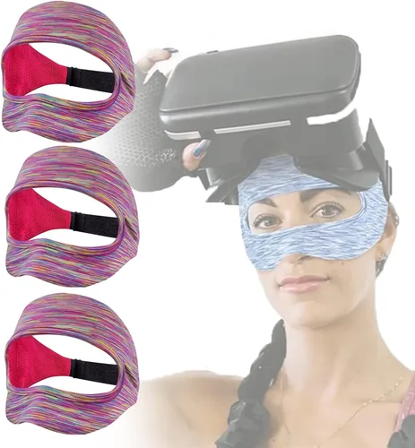 Vista 10 de Vr - Funda para máscara de ojos, 3 piezas, universal, ajustable, lavable, transpirable, para Oculus Quest 2, entrenamientos de realidad virtual
