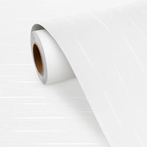 Vista 8 de FunStick Papel tapiz de rayas gruesas para despegar y pegar, papel tapiz blanco texturizado, papel de contacto blanco extraíble para gabinetes, tela