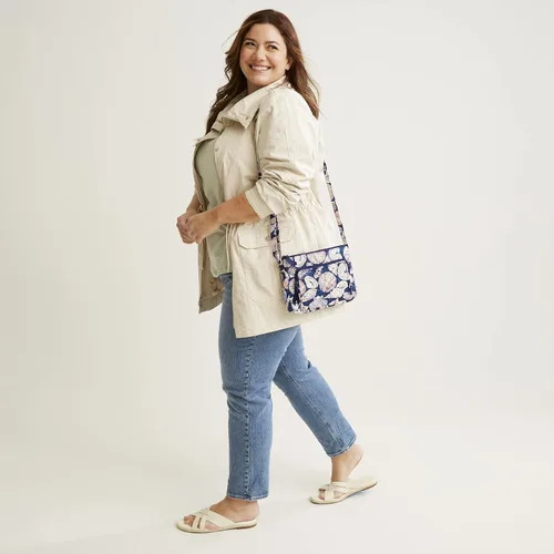 Vista 5 de Vera Bradley - Bolsa cruzada de algodón Little Hipster para mujer, con protección con interferencia de radiofrecuencia