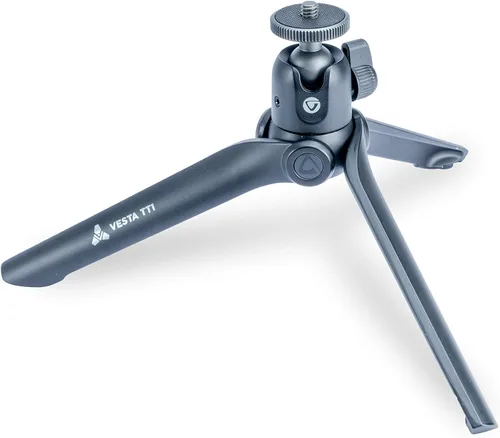 Vista 2 de VANGUARD Vesta TT - Trípode de sobremesa de aluminio con soporte para teléfono inteligente, color negro (Vesta TT1 BP)