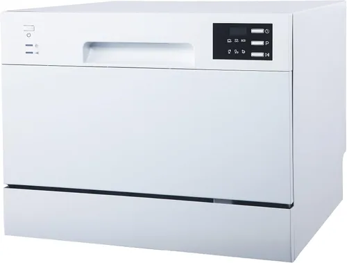 Vista 5 de SPT SD-2225DW Lavavajillas de encimera con arranque retardado y LED, blanco, blanco