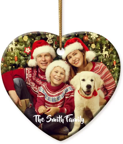 Vista 12 de Adornos de Navidad personalizados para perros 2025 – Adornos de foto de mascota personalizados para decoraciones de árboles de Navidad, adorno