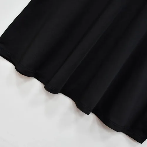 Vista 6 de ODOLDI Vestido de fiesta de skater de corte negro para niñas