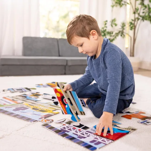 Vista 5 de Melissa & Doug Traffic Jam Rompecabezas jumbo (24 piezas, 2 x 3 pies de largo)
