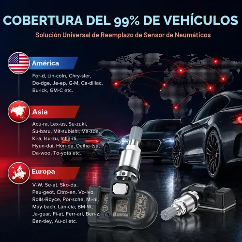 Vista 4 de Autel TPMS MX Sensor 315 433Mhz 2en1 Sensores de Neumáticos, Nivel OE Presión-Liberación Universal 100% Programable por TPMS Tool TS408S TS501 PRO