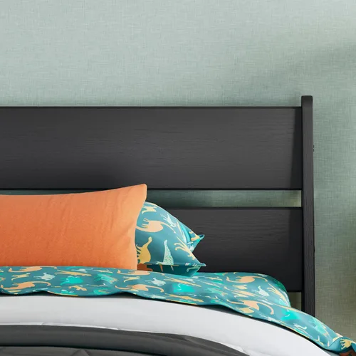 Vista 4 de Signature Design by Ashley Socalle - Cabecera moderna con paneles, individual, color negro