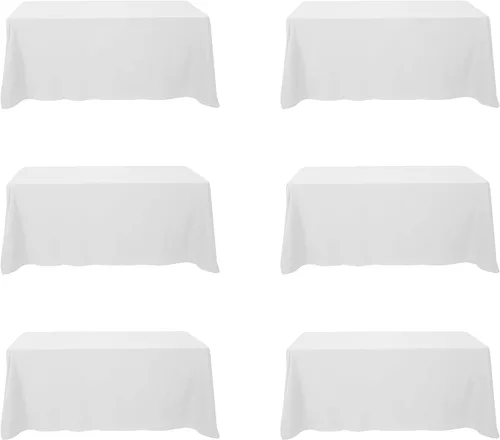 Vista 65 de BRILLMAX - Manteles para mesa rectangular de 6 pies, tela de lino de poliéster, lavable, para boda, recepción, banquete, fiesta de cumpleaños, 60 x