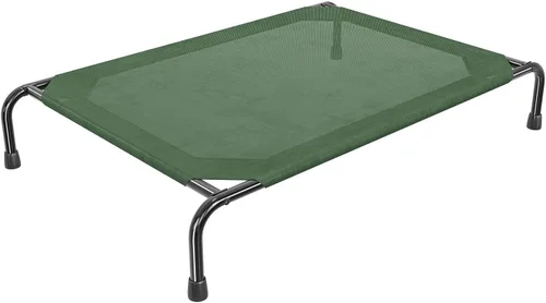 Vista 8 de Simple Trending - Cama elevada para perros para perros de tamaño grande, cuna elevada para mascotas al aire libre con cama de hamaca para mascotas