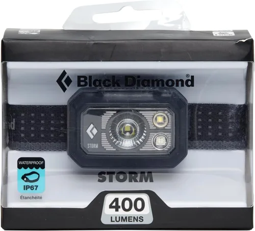 Vista 2 de BLACK DIAMOND Linterna frontal Storm 400 400 lúmenes de brillo Impermeable y regulable 3 pilas AAA (incluidas) Camping, senderismo, correr