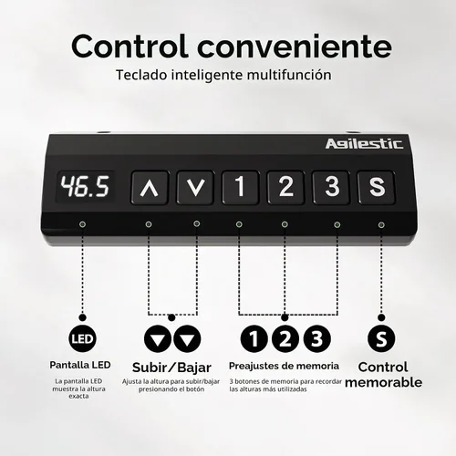 Vista 8 de Agilestic Escritorio de Pie en Forma de L de 59 Pulgadas de Altura Ajustable, Escritorio de Esquina Eléctrico de Pie, Mesa de Computadora Sit Stand