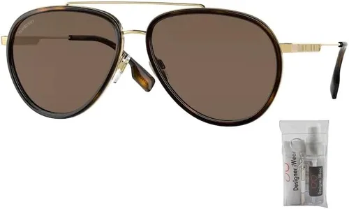 Vista 2 de BURBERRY Oliver BE3125 Pilot Sunglasses for Men + BUNDLE With Designer iWear Eyewear Kit