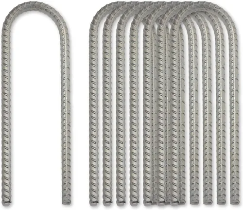 Vista 7 de Pinnacle Mercantile Juego galvanizado de 4 u 8 anclajes para trampolín con estacas de metal extra resistente, anclajes de tierra de 12 pulgadas