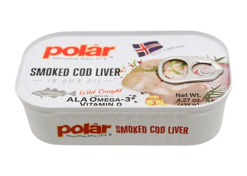 Vista 7 de MW Polar Hígado de bacalao ahumado en aceite, 4.27 onzas, capturado en la naturaleza, rico en omega-3, listo para comer, mariscos de alta calidad
