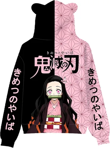 Vista 2 de Gofrvikoe Sudaderas con capucha de anime para niños y niñas, sudaderas con estampado 3D para adolescentes, sudaderas con capucha para cosplay