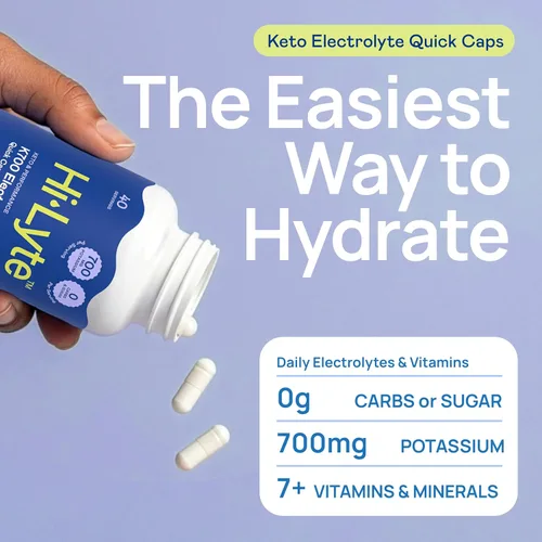 Vista 2 de Hi-Lyte Keto & Performance K700 Electrolitos Sin Sabor Cápsulas Rápidas, 40 Porciones