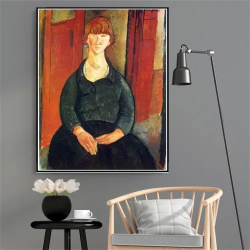 Vista 2 de Pintura por números para adultos, kit de pintura de vendedores de flores por Amedeo Modigliani Kit de pintura por números sobre lienzo para C