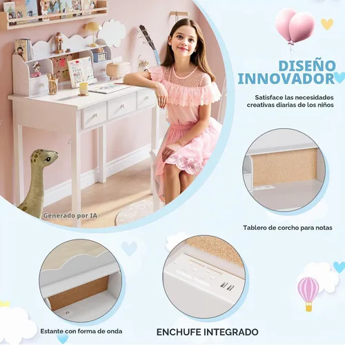 Vista 4 de FUNKOCO Muebles de Oficina en Casa Escritorio de Escritura, Estación de Trabajo para Computadora de 36 Pulgadas con Estante Superior Desmontable 1