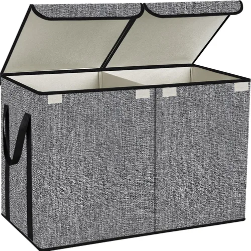 Vista 14 de YOLOXO Caja de Juguetes Cofre, Contenedores de Almacenamiento Plegables Resistentes con Tapas, Cajas Organizadoras de Almacenamiento de Juguetes