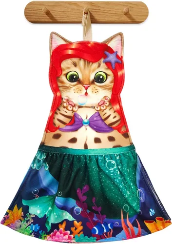 Vista 11 de PAT JUUMG - Toallas divertidas de mano con forma de gato para decoración de baño o cocina; toallas decorativas colgantes para la cara, súper