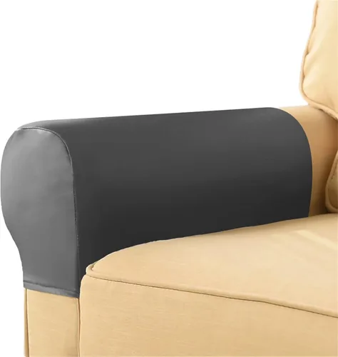 Vista 9 de 2 fundas para reposabrazos de sofá de piel sintética y elastano, elásticas, antideslizantes, protectores para sillones con clavos de giro libre