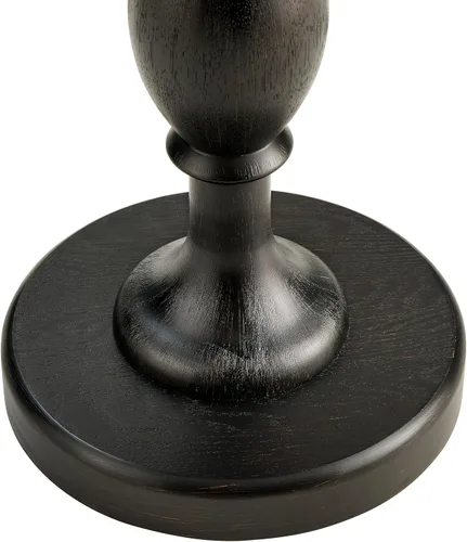 Vista 8 de Roundhill Furniture Solmere - Mesa auxiliar redonda de madera de 22 pulgadas, color negro