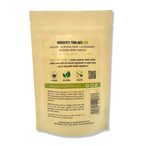 Vista 2 de Té Yerba Mate - Serie de té de hierbas puras de Palm Beach Herbal Tea Company (30 bolsas de té) 100% natural