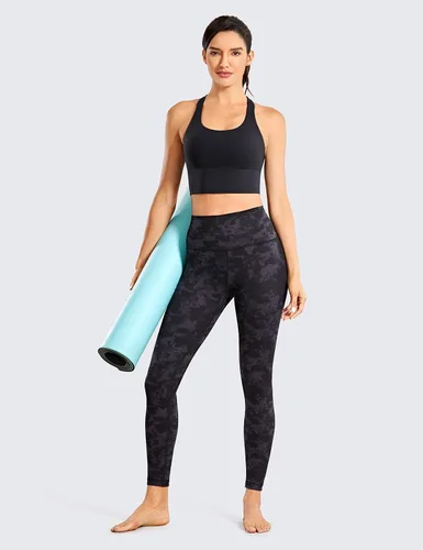 Vista 4 de CRZ YOGA Sujetadores deportivos de tirantes largos para mujer, sin varillas, acolchados, cruzados, para yoga, camisetas sin mangas recortadas