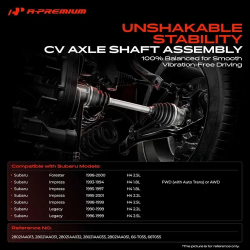 Vista 2 de A-Premium Conjunto de eje de transmisión CV Compatible con Subaru Forester 1998-2000, Impreza 1993-2001, Legacy 1990-1999, Delantero Izquierdo