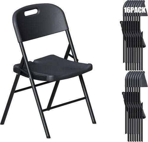 Vista 38 de Sillas plegables de resina con cojín para bodas, fiestas, paquete