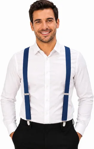 Vista 14 de Dibi Suspenders for Men Heavy Duty 1" Y-Back Adjustable Strong Metal Clips Negro