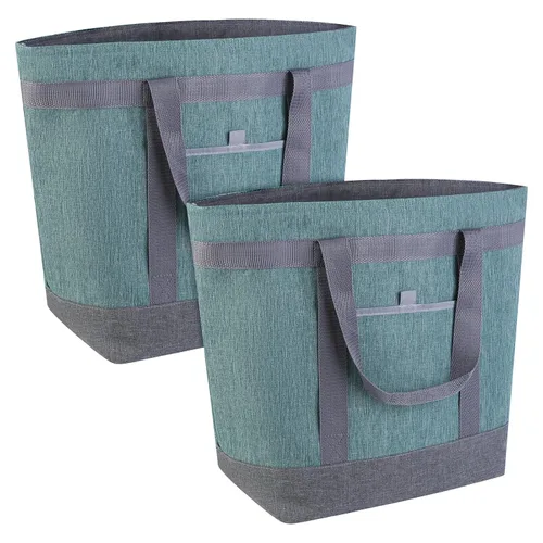 Vista 11 de Bolsa tote reutilizable aislada para compras de comestibles para mujeres/hombres, bolsa de entrega de pizza/comida para mantener los alimentos