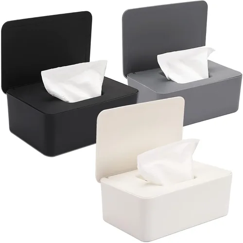 Vista 8 de NOVWANG Paquete de 3 dispensadores de toallitas para bebés con tapas, mantiene las toallitas frescas, contenedor de toallitas recargables con diseño