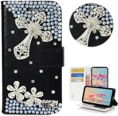 Vista 43 de Bling Wallet - Funda para teléfono compatible con Samsung Galaxy Z Fold 3 5G, elegante, hecha a mano, 3D, hecha a mano, ballet, pintalabios, tacón