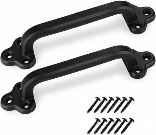 Vista 36 de Tirador Clásico de Puerta – Tirador de Acero Resistente para Portones, Puertas de Granero, Cercas Exteriores, Negro, 7 Pulgadas