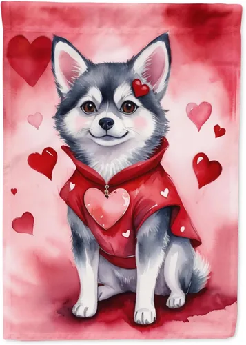 Vista 178 de Caroline's Treasures DAC5252GF Affenpinscher - Bandera de jardín con texto en inglés "My Valentine", bandera decorativa para patio exterior, patio