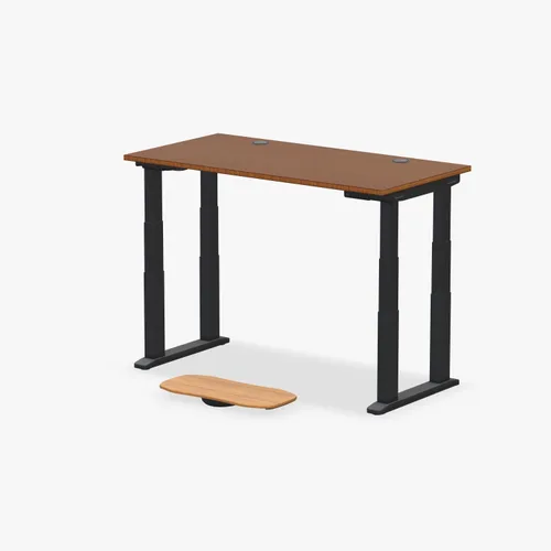 Vista 7 de UPLIFT DESK Bamboo Curve - Escritorio eléctrico de pie V2 (60 x 30 pulgadas), escritorio de pie ajustable de 4 patas, teclado avanzado, ojales