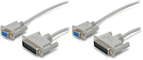 Vista 2 de StarTech - Cable de módem nulo DB9 a DB25 de 10 pies, hembra a macho (SCNM925FM) Cable de módem nulo serial con cable cruzado, DB-9 (F) a DB-25 (M)