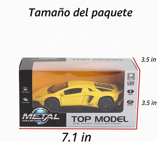 Vista 4 de iLooboo Vehículo de juguete coleccionable Lamborghini de aleación con luces y sonido