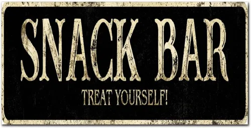Vista 16 de Madcolitote Letrero de calle personalizado SNACK BAR con texto en inglés «Snack Bar» de madera para decorar la pared de la sala de estar, arte